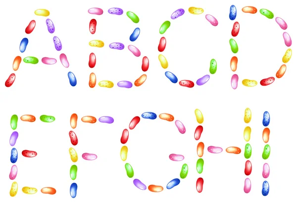 Jelly beans alphabet — Stock Vector