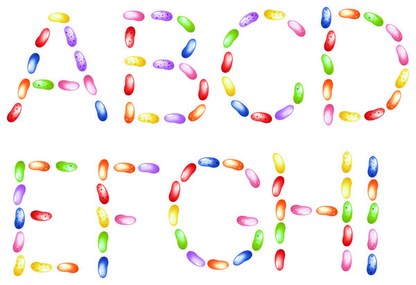 Jelly beans alphabet