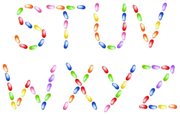 Jelly beans alfabet — Stockvector