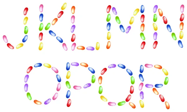 Jelly beans alfabet — Stockvector