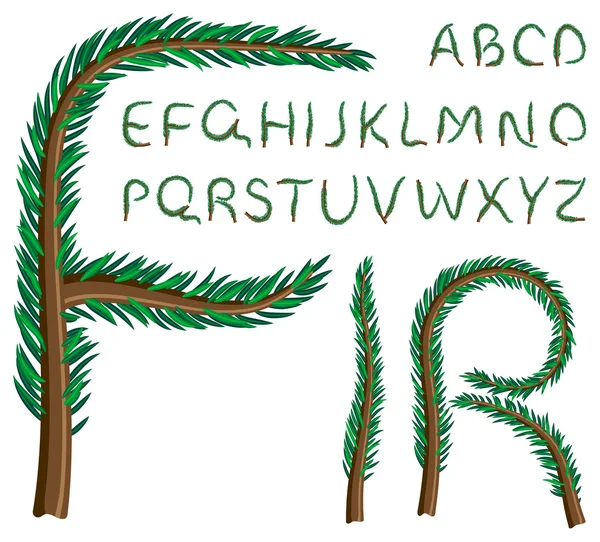 stock vector Fir tree alphabet