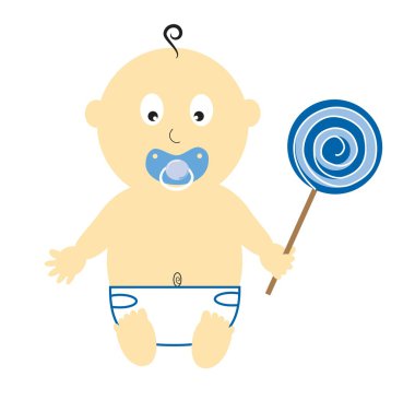 Baby Boy with Lollipop clipart