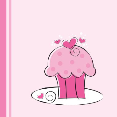 Cute Pink Cupcake clipart