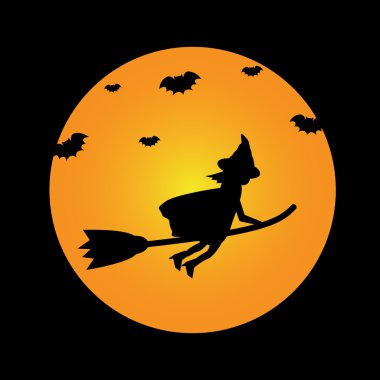 Witch on Broomstick clipart