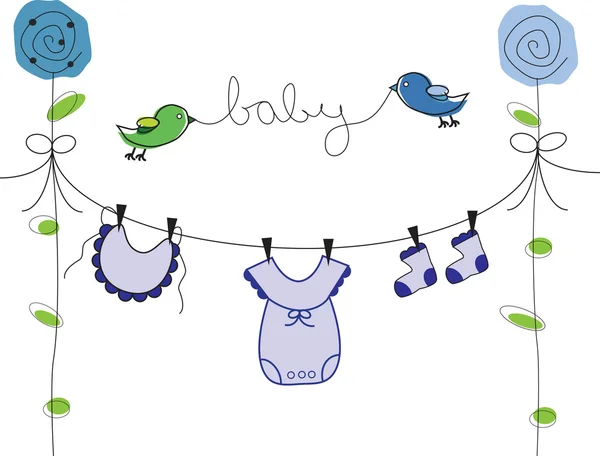 Ligne de vêtements pour bébé garçon — Image vectorielle