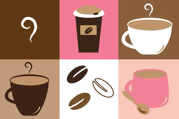 Söta kaffemuggar — Stock vektor