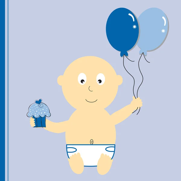 带气球的生日男孩 — 图库矢量图片