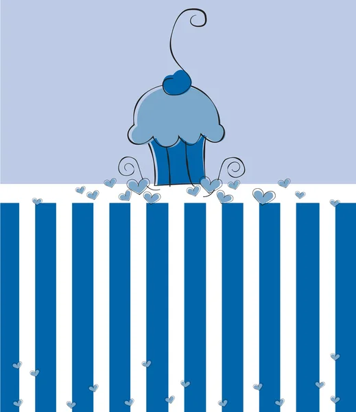 Cupcake blu carino — Vettoriale Stock