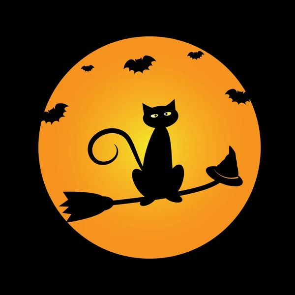 Cadılar Bayramı kedi — Stok Vektör