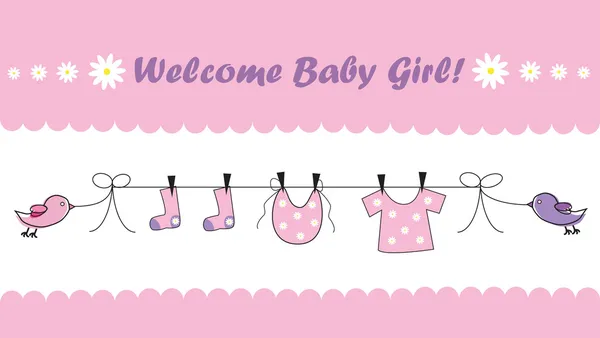Ласкаво просимо Baby Girl Ліцензійні Стокові Ілюстрації