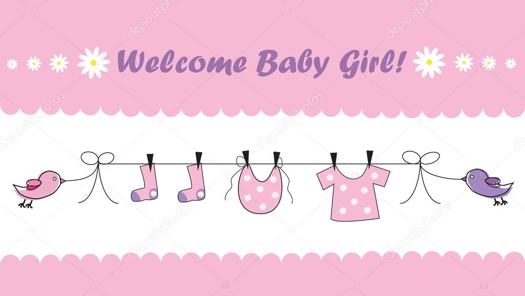 Welcome Baby Girl Stock Vector Image by ©keeweegirl #6881993