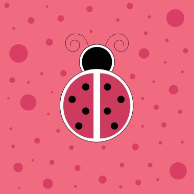 Pink Ladybug clipart