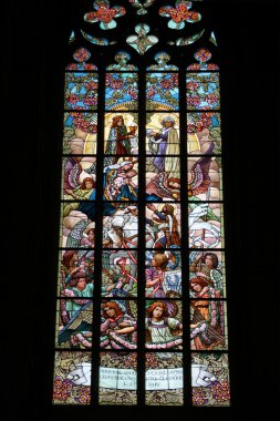 vitray pencere saint barbara'nın Kilisesi, Çek Cumhuriyeti,