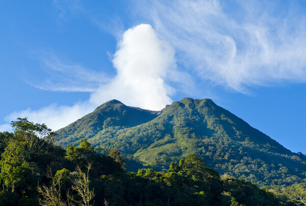 Volcano Mount Sinabung at North Sumatera