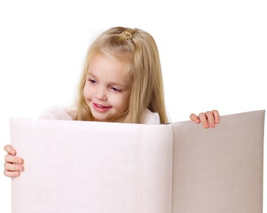 Girl and book clipart