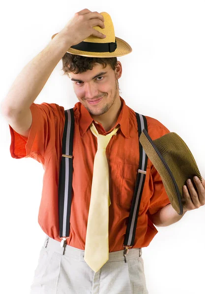 Man with hats — Stock Photo, Image