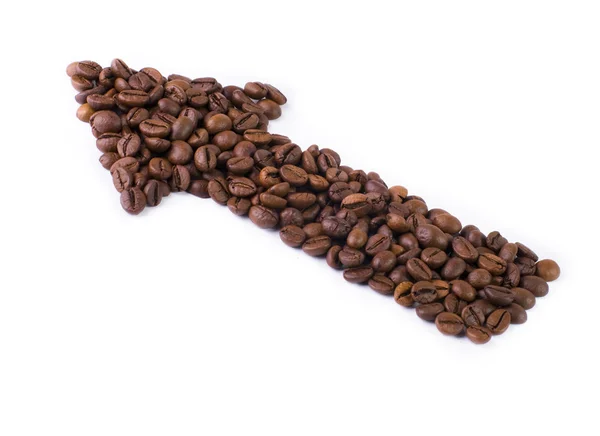 Стрела из кофейных зерен — стоковое фото