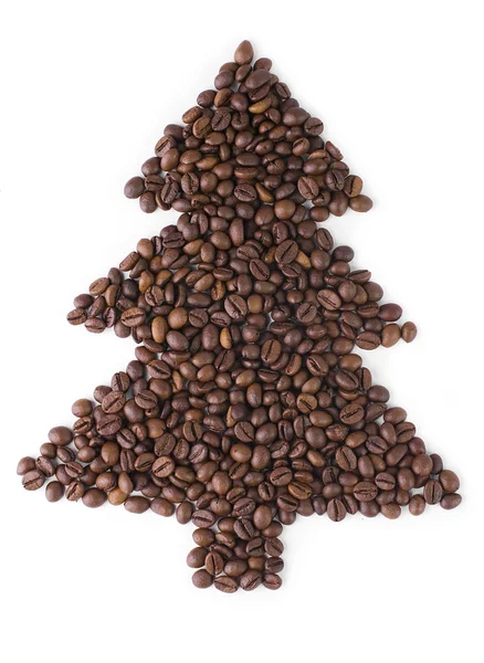 コーヒー豆からのクリスマス ツリー. — ストック写真