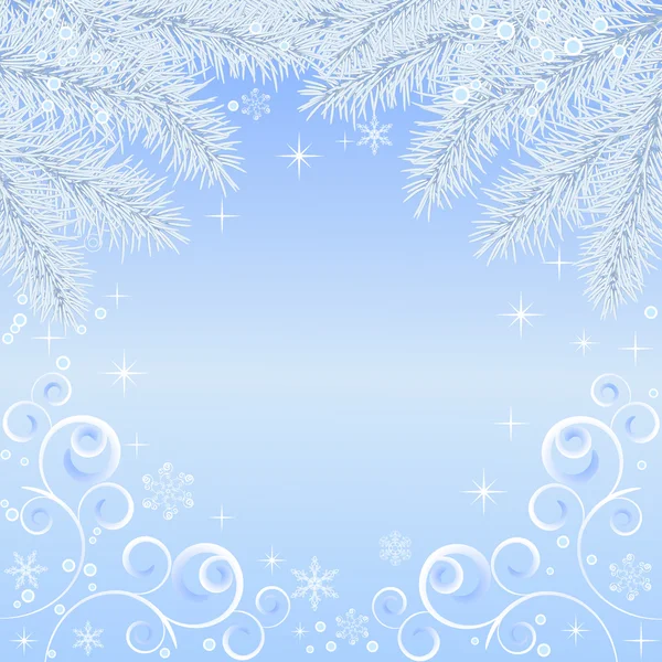 Blauwe Kerstmis achtergrond, vectorillustratie — Stockvector