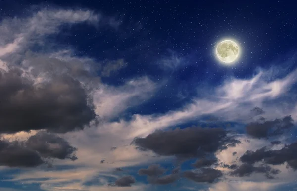 Ουρανός με φεγγάρι και αστέρια — Φωτογραφία Αρχείου