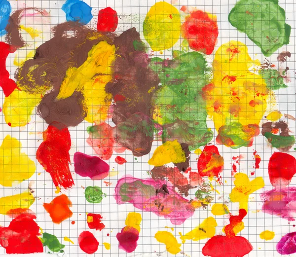 Gouache a palette of colors on a paper — Stock Photo, Image