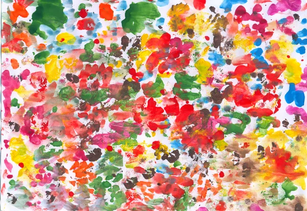 Gouache a palette of colors on a paper — Stock Photo, Image