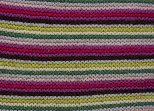 A part of knitted multicolor striped texture. — Stock Photo, Image