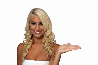 Beautiful Young Blonde Hostess (2) clipart