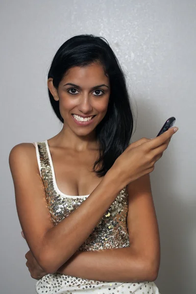 Young Multiracial Beauty with Cell Phone (3) — Stock Photo, Image