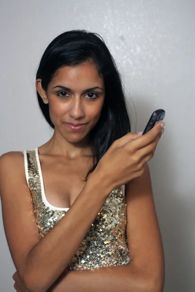 Young Multiracial Beauty with Cell Phone (4) — Stock Photo, Image
