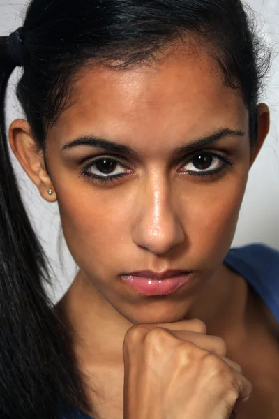 Mulher Multiracial Jovem Bonita Headshot (5 ) — Fotografia de Stock