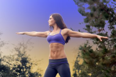 Beautiful Female Athlete Outdoors (3) clipart