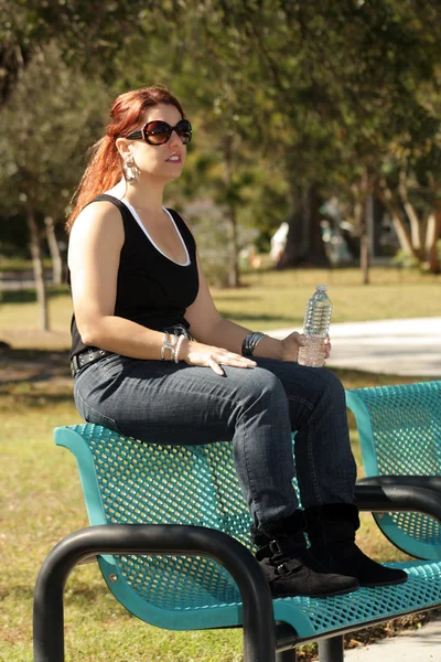 Indah Casual Redhead Outdoors (3 ) — Stok Foto