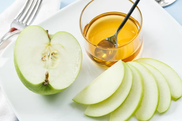 Apples and Honey for Rosh Hashanah — Stock Photo, Image
