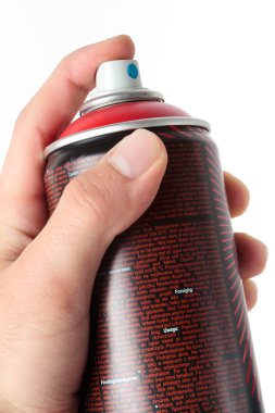 Human hand holding a spray cans clipart