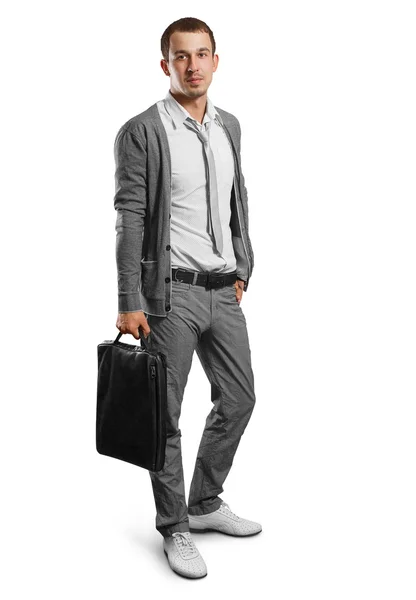 Biznesmen z torba — Zdjęcie stockowe