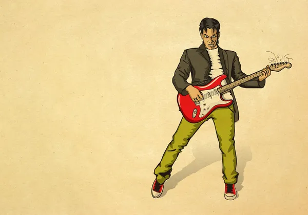 ギターのパンク男 — ストック写真