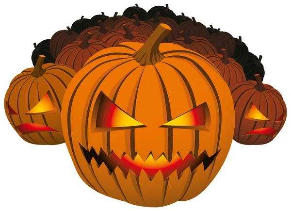 Zucca di Halloween arrabbiata — Vettoriale Stock