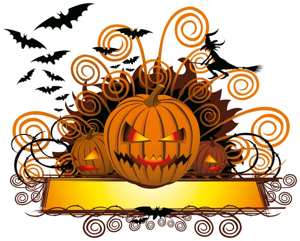 Rozzlobený halloween dýně — Stockový vektor