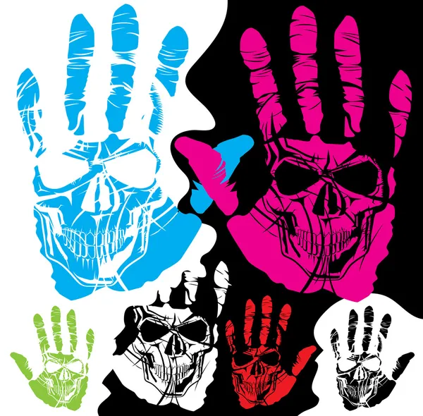 Crâne et main — Image vectorielle