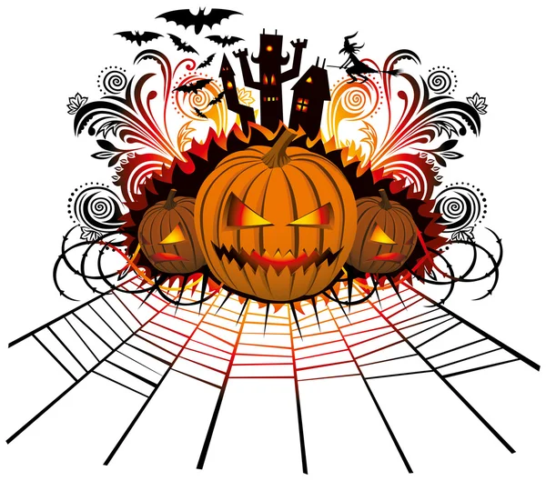 Rozzlobený halloween dýně — Stockový vektor