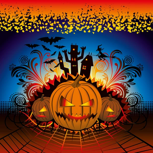 Angry halloween pumpkin — Stock Vector