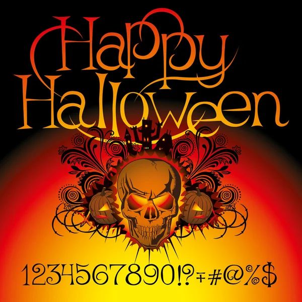 Cranio di Halloween arrabbiato — Vettoriale Stock