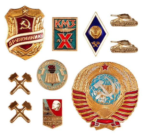 Old soviet badges — Stock Photo, Image