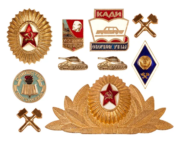 Oude Sovjet-Unie badges — Stockfoto