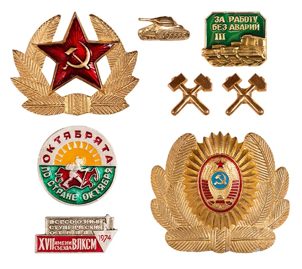 Régi szovjet jelvények — Stock Fotó