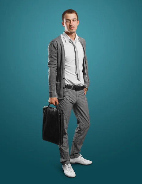Geschäftsmann mit Tasche — Stockfoto