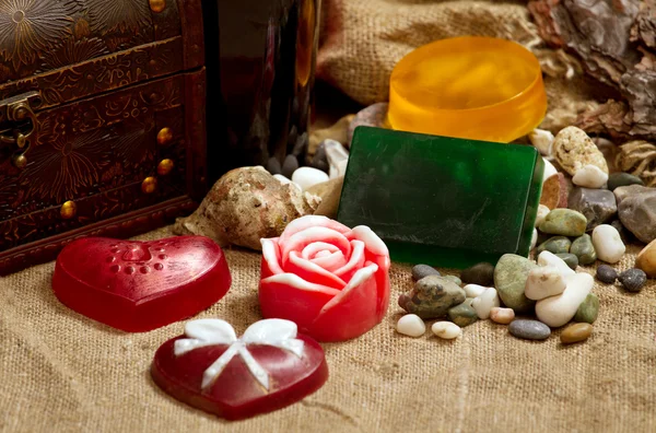 Still life with handmade soap — Stock Photo, Image
