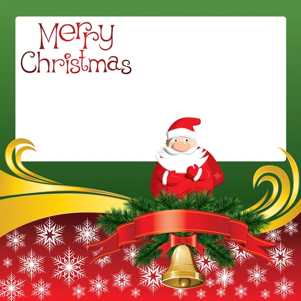 Vector Crăciun Card cu clopote și Moș Crăciun — Vector de stoc
