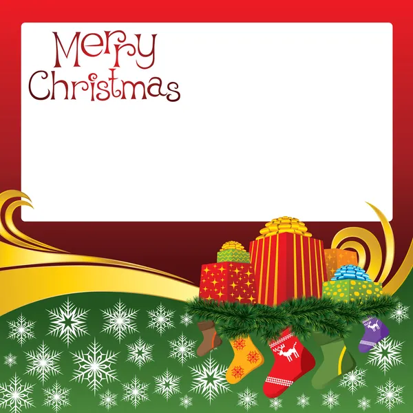 2012 διάνυσμα Χριστουγεννιάτικη κάρτα με κάλτσες — Διανυσματικό Αρχείο